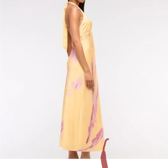 Abercrombie & Fitch Yellow and Pink Maxi Dress - Picture 2 of 3
